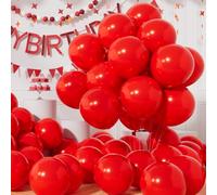 AULE 50 Ballons Rouges Hélium: Ballons de Baudruche Anniversaire Rouge 30cm en Latex Fille Femme Ballon Gonflable Décoration pour Mariage Diplôme Mariage Saint-Valentin
