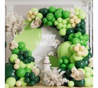 AULE Arche Ballon Anniversaire Vert: Lot de 155 Ballons Vert Foncé à Hélium Latex Mat Kit Guirlande Décoration pour Anniversaire Mariage Jungle Dinosaure