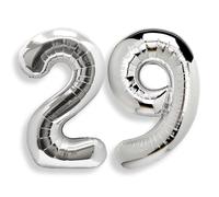 AULE Ballon Chiffre 29 Argenté: 40 Pouces 101 cm Grand Ballon Géant Anniversaire Argent Numero 10-19 20-29 30-35 40 50 60 ans à Hélium Ballons Mylar Décoration pour Mariages Party Fête