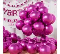 AULE Ballon Fuchsia Métallique Hélium: Lot de 50 Ballons Anniversaire Rosé Foncé 30cm Ballons de Baudruche en Latex Ballon Gonflable Décoration pour Baby Shower Gender Reveal Mariage