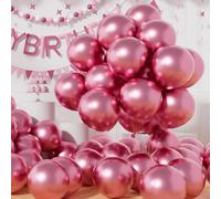 AULE Ballon Rose Métalliques Hélium: Lot de 50 Ballons Rosé Métallisés Anniversaire 30cm Ballons de Baudruche Gonflable en Latex 12 Pouces Fille Femme pour Mariage Baby Shower Gender Reveal