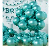 AULE Ballon Vert Métallique Hélium: Lot de 50 Ballons Anniversaire Vert Foncé 30cm Ballons de Baudruche en Latex Homme Garçon Ballon Gonflable Décoration pour Baby Shower Jungle Dinosaure