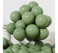 AULE Ballons Vert Sauge Latex: Lot de 50 Ballons de Baudruche 12 Pouces Verts Ballon à Hélium Gonflable Décoration pour Mariage Anniversaire Saint-Valentin Jungle Dinosaure