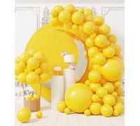 AULE Kit Arche Ballons Jaunes: Lot de 100 Ballon Anniversaire Jaune Mat à Hélium Guirlande Ballons Gonflables de Fête Latex Fille Femme Décoration pour Detournesol Halloween Fête d'été