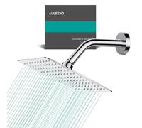 AULEEND Pommeau de douche à effet pluie carré en acier inoxydable à haut débit Design haute pression Expérience de douche incroyable même à faible débit d'eau 20,3 cm Finition chromée