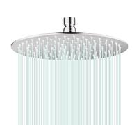 AULEEND Pommeau de douche à effet pluie, fonctionne avec n'importe quel style décoratif, pommeau de douche à effet pluie entièrement en métal (chromé, 25,4 cm)