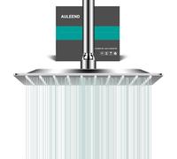 AULEEND Pommeau de douche carré de 25,4 cm en acier inoxydable à haut débit, design haute pression même à faible débit d'eau