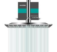 AULEEND Pommeau de douche carré de 25,4 cm en acier inoxydable à haut débit, design haute pression même à faible débit d'eau