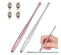 AULEEP Stylet Tactile pour écran Tactile, Embouts en nanofibre Compatible avec Les téléphones, tablettes, iPads, Kindles (Paquet de 2 - Argent et Or Rose)
