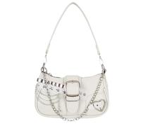 Aulenge Sac à Bandoulière en Cuir PU pour Femmes Sac à Main avec Motif Chaîne Étoile Y2K Filles Cool et Sensationnelles Mini Sacs en Cuir PU pour Femmes Blanc