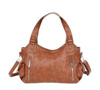 Aulenge Sac à Main Femme Sac Rétro en Forme de Boîte Sac Bandoulière Élégant pour Soirée et Rendez-vous Sac avec Chaîne et Fermoir Décoratif Accessoire Esthétique Brun