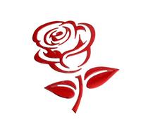 Auleset Rétroviseur Voiture Autocollant Déco Rose Fleur Réfléchissant Rouge