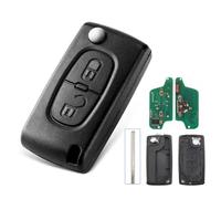 AULESSE 2 Boutons Ask Clé Télécommande Voiture Complète, Coque de Clé Télécommande avec 433 MHz Électronique Puce PCF7941 pour Peugeot 207 307 308 407 Citroën C2 C3 C4 istance CE0523-Lame VA2