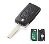 AULESSE 2 Boutons FSK Clé Télécommande Voiture 433MHz avec ID46 PCF7961 istance, Pour Peugeot 207 307 308 407 807 3008 5008 Expert, Citroen C2 C3 C4 C5 C6, Clé Télécommande, CE0536-Lame HU83