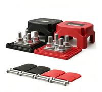 AULESSE 400A 12V-48V Bloc de Distribution D'alimentation 4 x M8 BusBar Barres de Distribution D'énergie, M8 Boulons de Borne pour Voiture Camion RV Bateau Rouge Noir 2 Pièces