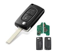 AULESSE FSK Télécommande de Voiture 2 Boutons 433 MHz avec Puce Électronique ID46 PCF7941, Clé Télécommande pour Peugeot 207 307 308 407 et Citroën C2 C3 C4 C5, CE0523 - Lame VA2