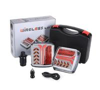 AULESSE Kit de Feux Arrière Base Aimanté Sans Fil, 12-24V Universel LED Fixation Magnétique Wireless, E57 Marqué Clignotants Rechargeables Pour La Circulation Routière Camping Camion