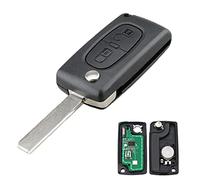 AULESSE Peugeot Coque de Clé Télécommande Ask 2 Boutons 433 MHz PCF7961 Puce, Clé Complète avec Electronique à Programmer pour Peugeot/Ci-tro-en 207 307 308 408 CE0536 Clé à Distance de Voiture