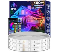 Aulimhti Bande LED Extérieure 30M Étanche Musique Sync RGB IP65 Bande LED Extérieur Étanche avec App Télécommande Lumières LED