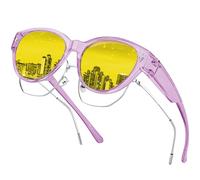 Aullwyr Polarisées Surlunettes Conduite de Nuit - Surlunettes de Soleil Verre Jaune Anti-éblouissement Lunette Vision Nocturne pour Homme Femme