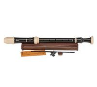 Aulos flûte à bec alto en fa Symphony 509B - brun foncé/couleur ivoire - doigté baroque, avec doubles trous - avec étui, écouvillon etc. - repose-pouce amovible - 3 pièces - canal d’air courbé