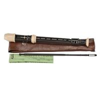 Aulos flûte à bec sopranino en fa Symphony 506B - brun foncé/couleur ivoire - doigté allemand, avec doubles trous - avec étui, tableau de doigtés - 3 pièces - avec canal d’air courbé