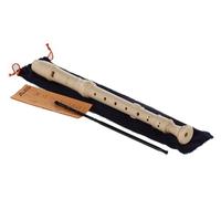 Aulos Flûte à bec soprano en ut Elite 303B, flûte (doigté baroque, complet avec housse, baguette d'essuyage et tableau des doigtés) en résine synthétique, avec canal porte-vent courbé, couleur ivoire