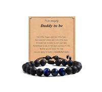 AULSIEY Cadeau pour la première fois pour papa, fête des pères, cadeau pour futur papa, cadeau pour homme, bracelet cadeau pour nouveau papa avec sac à bijoux, M, Pierre, Pas de gemme