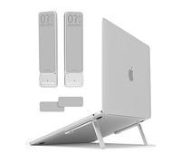 Aulumu G07 Pop-Up Jambe Support, Portable Refroidissement Support Ordinateur Portable, Élévateur Ergonomique PC Portable pour Bureau pour MacBook Tous Les Portables, Tablettes, 8-20'', Argent
