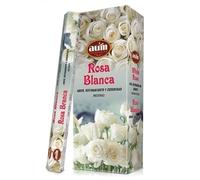 AUM Fragrances Encens Rose Blanche - Boîte de 6 Boites de 20 Barres Encens Amour, Raffinement et Sérénité - HOSTENATURA