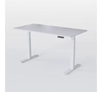 AUM WORLD Bureau Assis Debout Électrique Advanced - Pieds Blanc, Plateau Essential Blanc Premium 120x80, Double Motorisation TiMotion, Charge 120 kg, Hauteur 62,5-127,5 cm, Fabrication Française