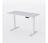 AUM WORLD Bureau Assis Debout Électrique Advanced Pro AUVA 140x70 cm - Structure Blanche & Plateau Blanc Premium - Ergonomique, USB A & C, Bois Recyclé FSC - Fabrication Française