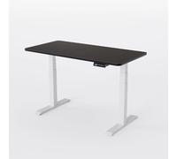 AUM WORLD Bureau Assis Debout Électrique Advanced Pro AUVA 140x70 cm - Structure Blanche & Plateau Noir - Ergonomique, Sécurité Enfant, Fabrication Française, Bois Recyclé FSC