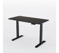 AUM WORLD Bureau Assis Debout Électrique Advanced Pro AUVA 160x70 cm - Structure Noire & Plateau Noir - Bois FSC, Double Motorisation, Design Premium, Made in France