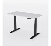 AUM WORLD Bureau Assis Debout Électrique Advanced Pro AUVA 180x70 cm - Structure Noire & Plateau Blanc Premium - Bois Recyclé FSC, Anti-Collision, Ergonomique, Made in France