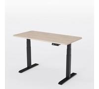 AUM WORLD Bureau Assis Debout Électrique Advanced Pro AUVA 180x70 cm - Structure Noire & Plateau Chêne Clair - Bureau Haut de Gamme, Réglable, Écoresponsable, Fabrication Française