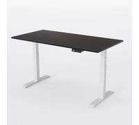 AUM WORLD Bureau Assis Debout Électrique Advanced Pro Essential 140x80 cm - Structure Blanche & Plateau Noir - Ergonomique, Bois Recyclé, Silencieux, Made in France