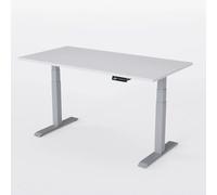 AUM WORLD Bureau Assis Debout Électrique Advanced Pro Essential 200x80 cm - Structure Grise & Plateau Blanc Premium - Bois FSC, Réglable, Ergonomique - Fabrication Française