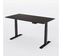 AUM WORLD Bureau Assis Debout Électrique Advanced Pro Essential 200x80 cm - Structure Noire & Plateau Noir - Bois FSC, Double Motorisation, Design Haut de Gamme