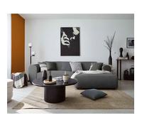 Aumance - canapé d'angle droit 4 places - en velours côtelé - Gris foncé