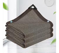 AuMarndi Abat-jour pour jardin, 4 m x 4 m, espacement des trous extérieurs, 1 m, avec œillets, maille d'isolation thermique, filet d'ombrage pour plantes, serres, terrasses, marron, 5 x 8 m