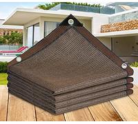 AuMarndi Abri d'ombrage de jardin rectangulaire multifonctionnel, voile d'ombrage en maille respirante pour jardin, serre, terrasse, filet d'intimité, marron, 5 x 8 m