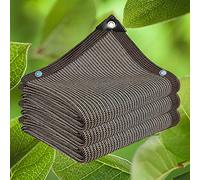 AuMarndi Filet d'ombrage à 90 % en maille filet d'ombrage pour jardin, pergola, plantes, balcon, cour, marron, 6 x 6 m