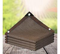 AuMarndi Protection solaire de jardin, auvent, tonnelle, bâche d'ombre, filet d'ombrage respirant, protection solaire, isolation thermique, bâche en maille, pergola, filet d'intimité, marron, 6 x 8 m