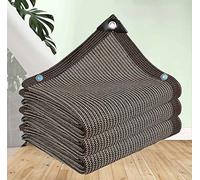 AuMarndi Voile d'ombrage 2 m x 2 m 3 m x 3 m 3 m x 4 m 4 m x 4 m Distance des trous 1 m avec œillets - Bâche en maille isolante pour balcon/serre, tailles personnalisables, marron-5 x 8 m