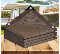 AuMarndi Voile d'ombrage de jardin 4 x 3 m 4 x 4 m - Filet d'ombrage en maille pour jardin, serre, terrasse, protection de l'intimité, marron - 6 x 8 m
