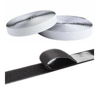 AUMAYCO Bande Velcro autocollante extra forte - 8 m x 2 cm - Fermeture Velcro double face - Robuste - Découpable pour tissu - Avec forte adhérence - Noir