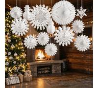 AUMAYCO Décoration flocons de neige, décoration de flocons de neige de Noël, flocons de neige en papier à suspendre, décorations d'hiver, de Noël, de mariage, de baptême