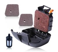 AUMEL 2PCS Filtre à air pour Stihl FS38 FS45 FS46 FS55 KM55 HL45 HS45 Pieces Détachées Debroussailleuse Coupe-Bordure Accessoire avec Couvre Filtre à Air Filtre à Essence 4140 124 2800