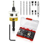 AUMEL 5 Pièces Ensemble de Forets Coniques, Foret à Chanfreiner avec Butée 82 degrés Pointe en carbure 5/32"x3/8", 9/64"x3/8", 11/64"x1/2" Foret à Bois pour le Travail du Bois